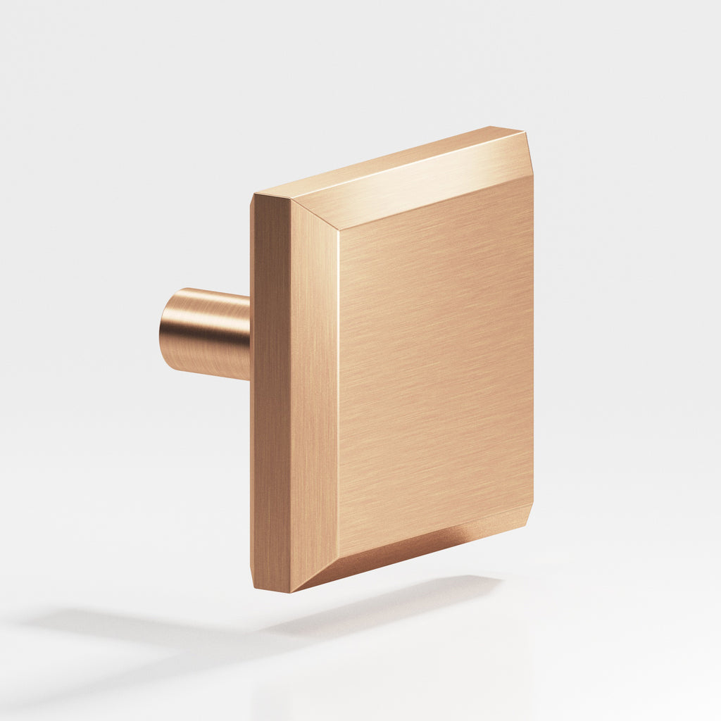 Colonial Bronze Series 126 1.25" Square Beveled Cabinet Knob With Straight Post Satin Bronze / 1.25"