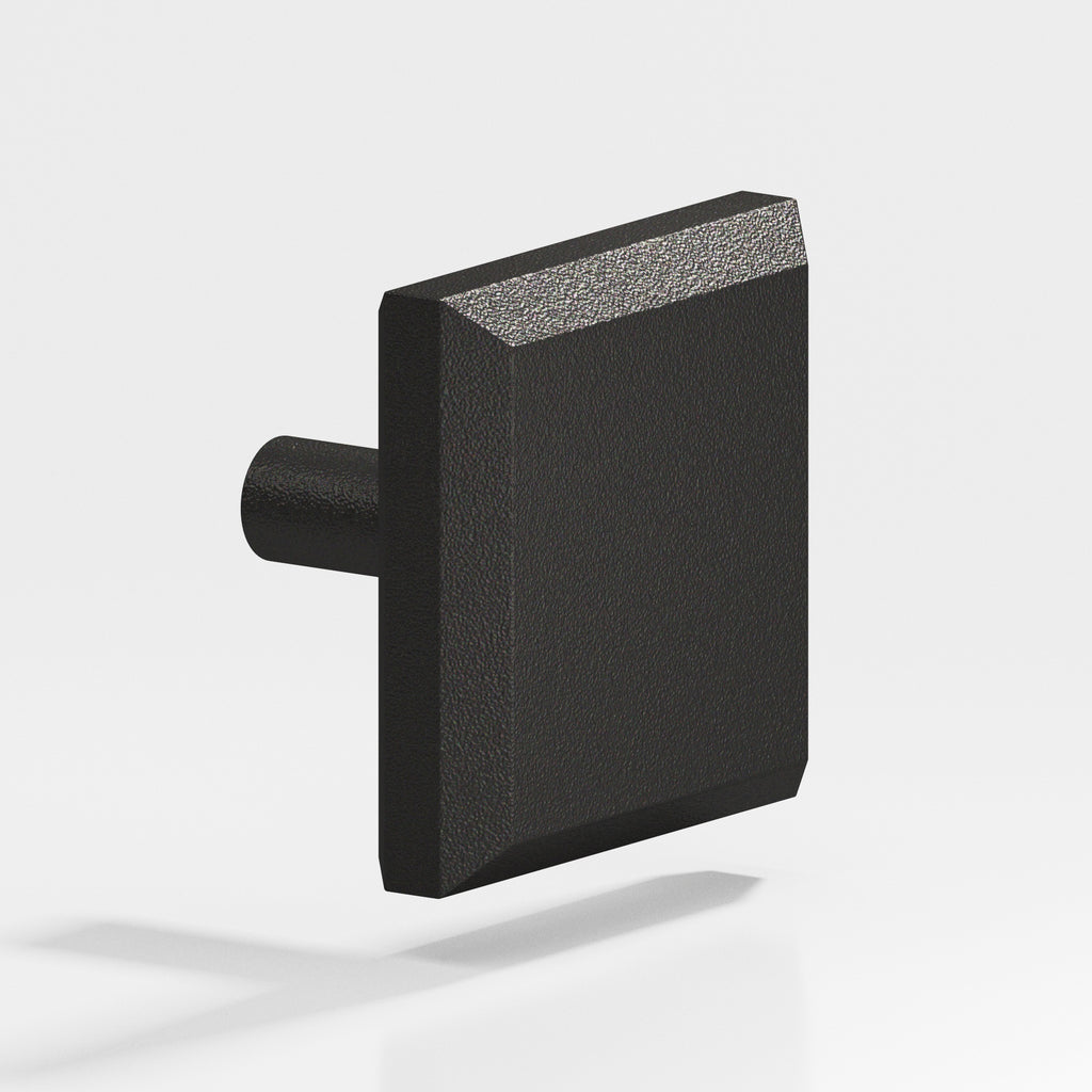Colonial Bronze Series 127 1.5" Square Beveled Cabinet Knob With Straight Post Frost Black™ / 1.5"