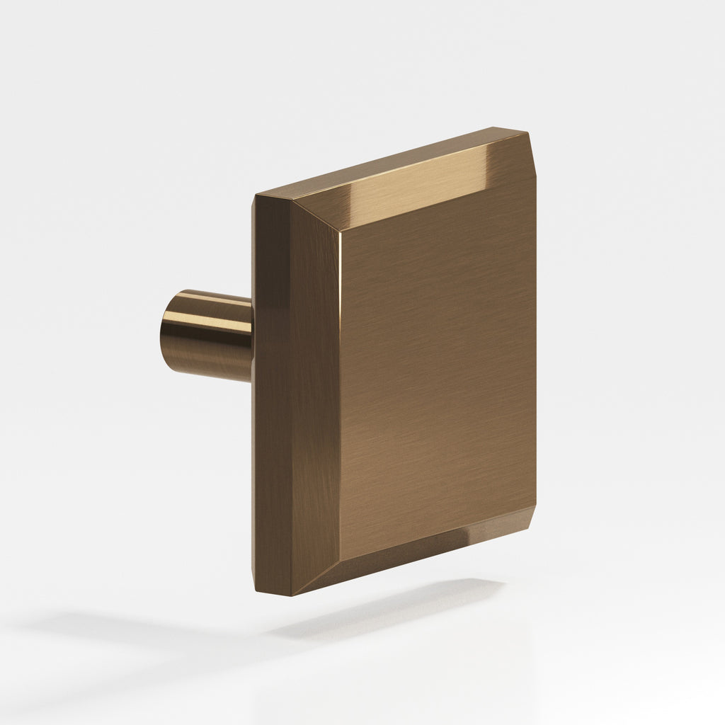 Colonial Bronze Series 126 1.25" Square Beveled Cabinet Knob With Straight Post Light Statuary Bronze / 1.25"