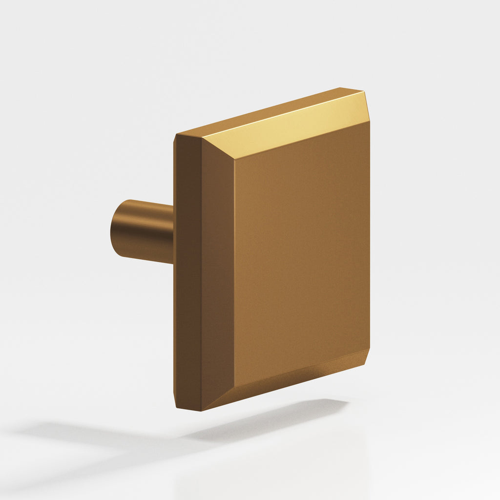Colonial Bronze Series 127 1.5" Square Beveled Cabinet Knob With Straight Post Matte Light Statuary Bronze / 1.5"