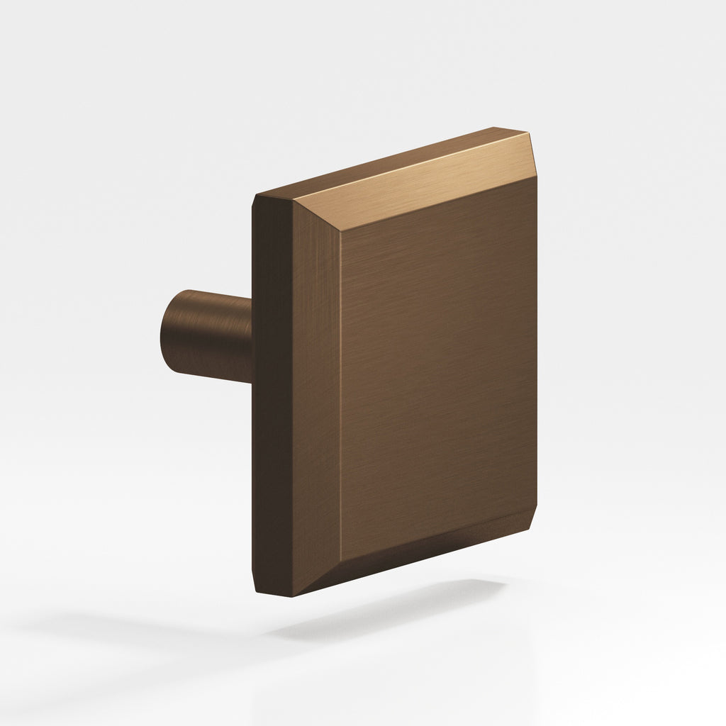 Colonial Bronze Series 126 1.25" Square Beveled Cabinet Knob With Straight Post Matte Oil Rubbed Bronze / 1.25"
