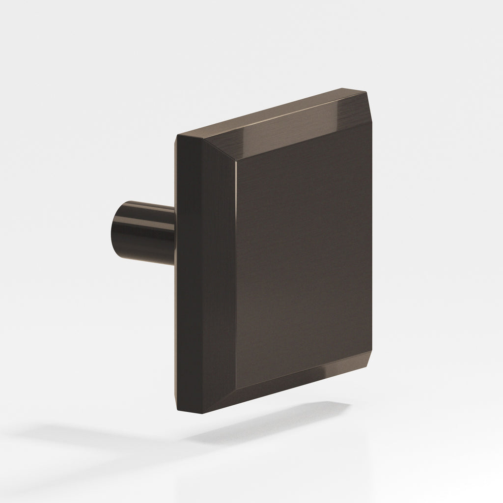 Colonial Bronze Series 126 1.25" Square Beveled Cabinet Knob With Straight Post Dark Statuary Bronze / 1.25"