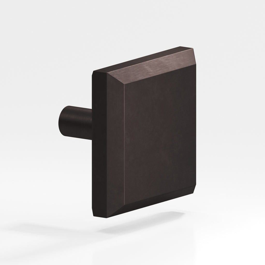 Colonial Bronze Series 126 1.25" Square Beveled Cabinet Knob With Straight Post Matte Dark Statuary Bronze / 1.25"