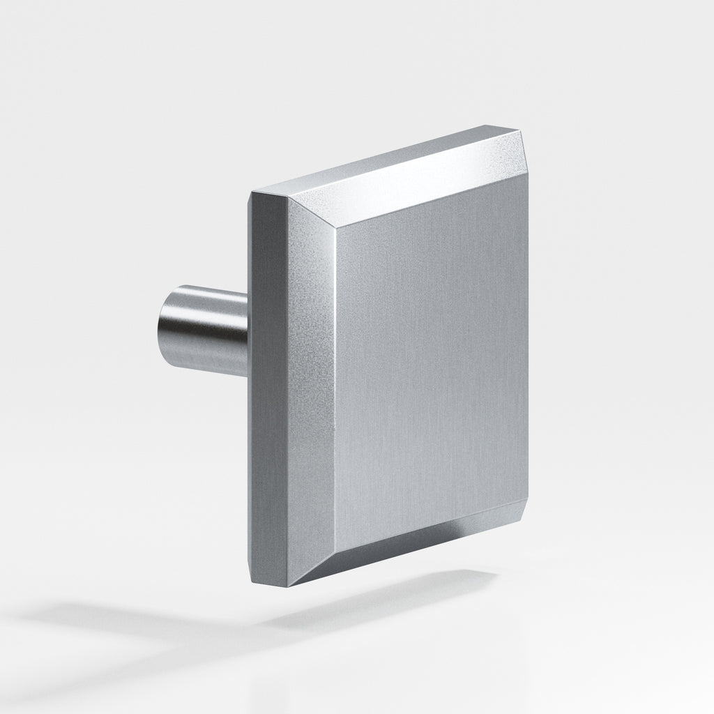 Colonial Bronze Series 126 1.25" Square Beveled Cabinet Knob With Straight Post Satin Chrome / 1.25"
