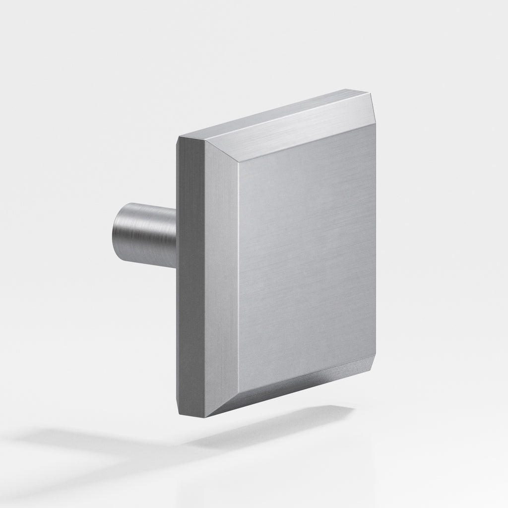 Colonial Bronze Series 126 1.25" Square Beveled Cabinet Knob With Straight Post Matte Satin Chrome / 1.25"