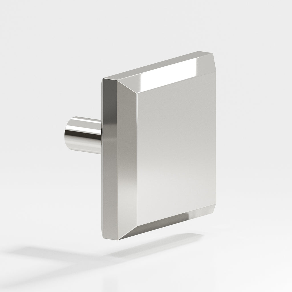Colonial Bronze Series 126 1.25" Square Beveled Cabinet Knob With Straight Post Polished Nickel / 1.25"