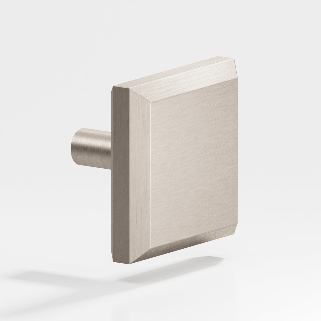 Colonial Bronze Series 126 1.25" Square Beveled Cabinet Knob With Straight Post Matte Satin Nickel / 1.25"