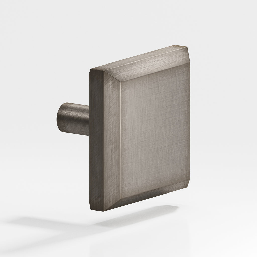 Colonial Bronze Series 126 1.25" Square Beveled Cabinet Knob With Straight Post Pewter / 1.25"
