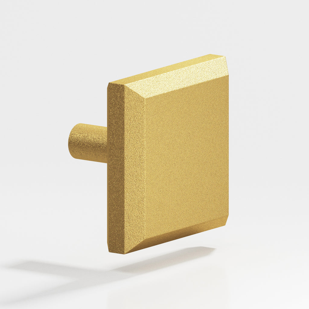 Colonial Bronze Series 126 1.25" Square Beveled Cabinet Knob With Straight Post Frost Brass™ / 1.25"