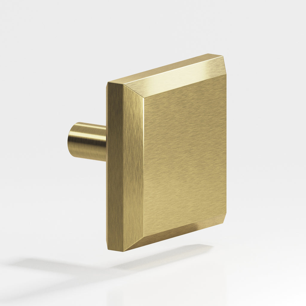 Colonial Bronze Series 126 1.25" Square Beveled Cabinet Knob With Straight Post Antique Brass / 1.25"