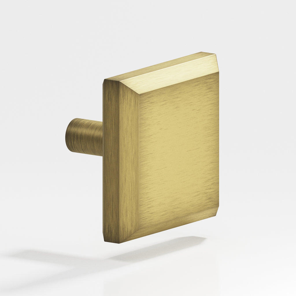 Colonial Bronze Series 126 1.25" Square Beveled Cabinet Knob With Straight Post Matte Antique Satin Brass / 1.25"