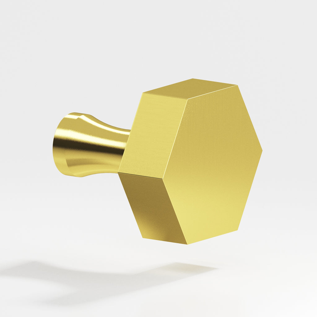 Colonial Bronze Series 130 1" Hexagonal Cabinet Knob With Flared Post French Gold / 1"