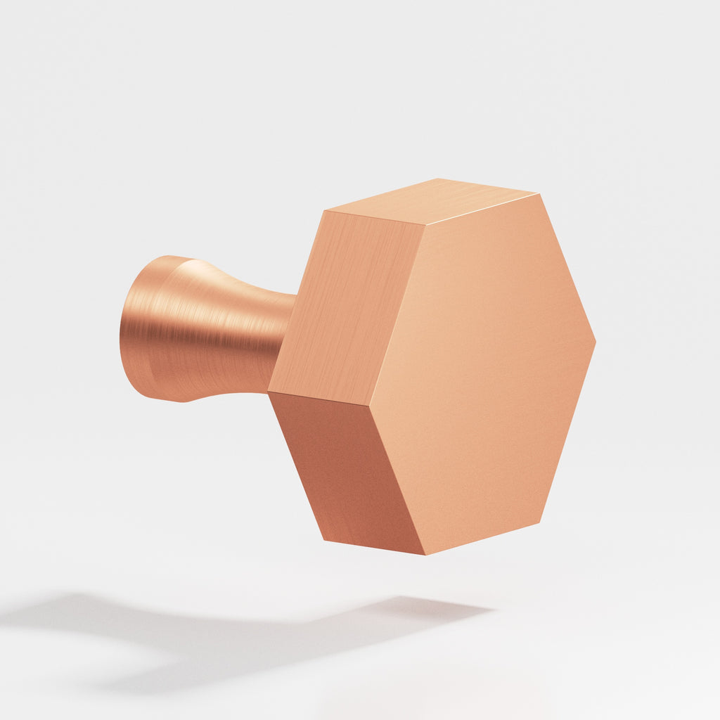Colonial Bronze Series 130 1" Hexagonal Cabinet Knob With Flared Post Matte Satin Copper / 1"