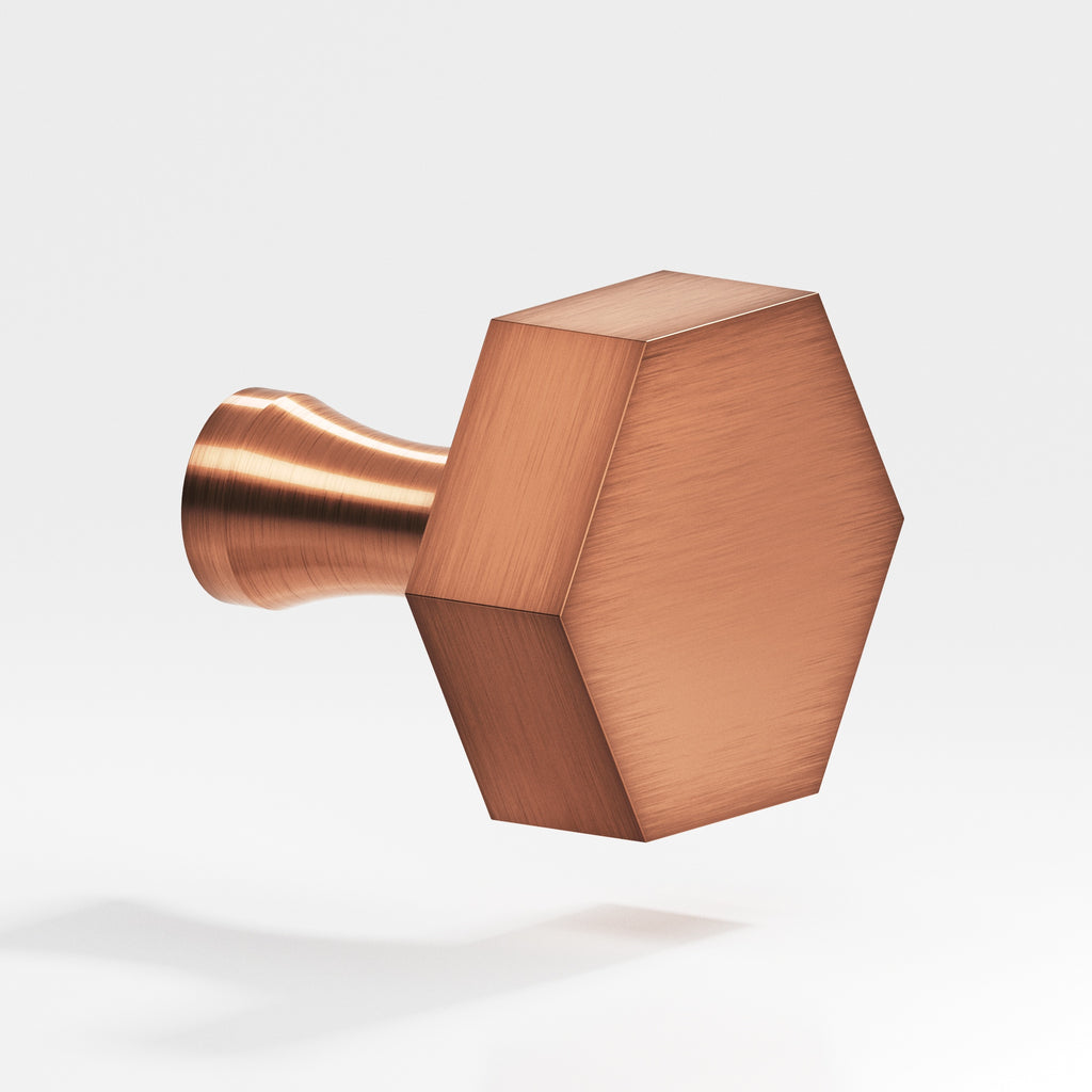 Colonial Bronze Series 130 1" Hexagonal Cabinet Knob With Flared Post Antique Copper / 1"