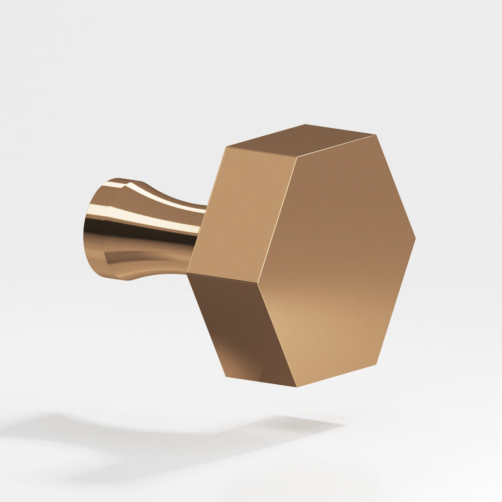 Colonial Bronze Series 130 1" Hexagonal Cabinet Knob With Flared Post Polished Bronze / 1"