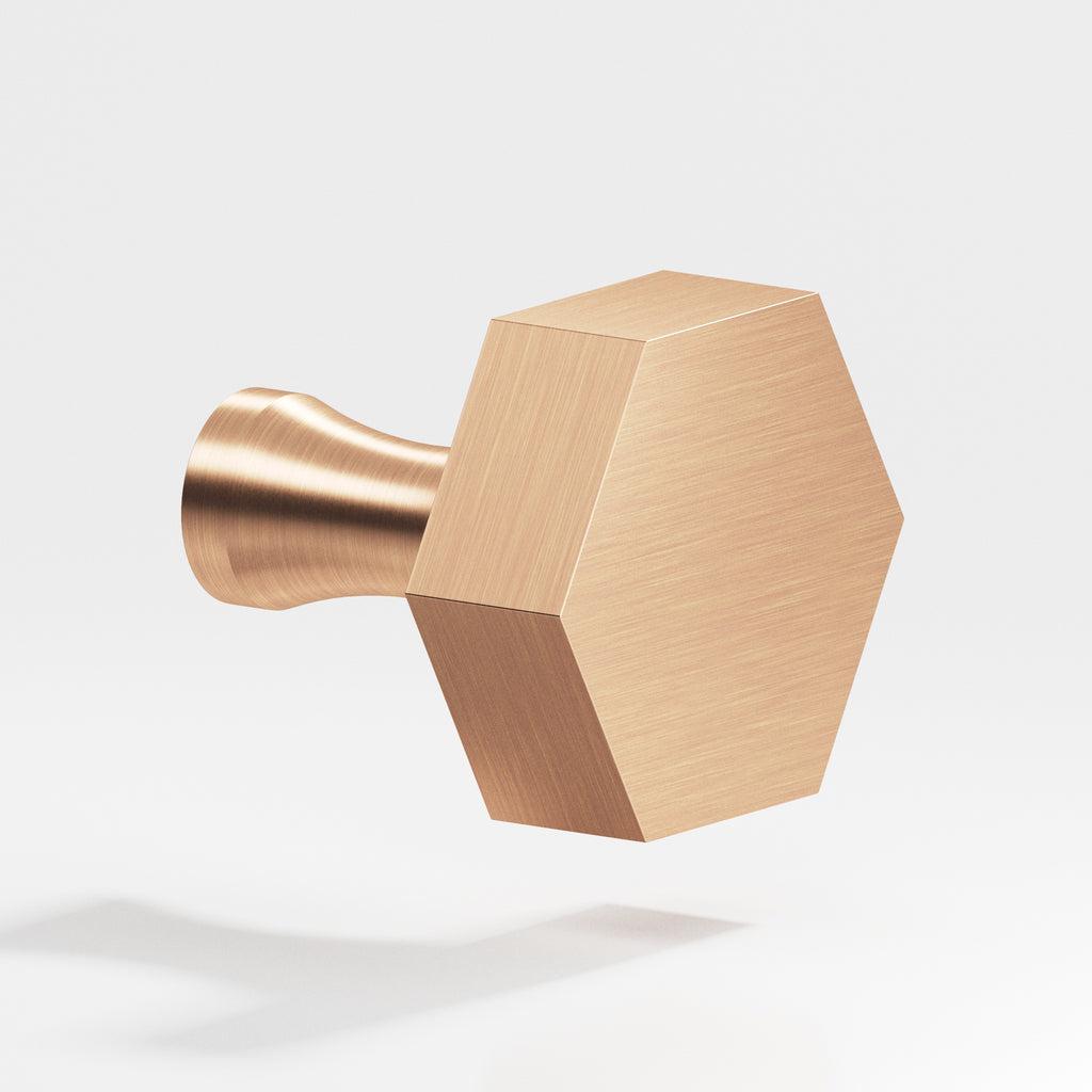 Colonial Bronze Series 131 1.25" Hexagonal Cabinet Knob With Flared Post Satin Bronze / 1.25"