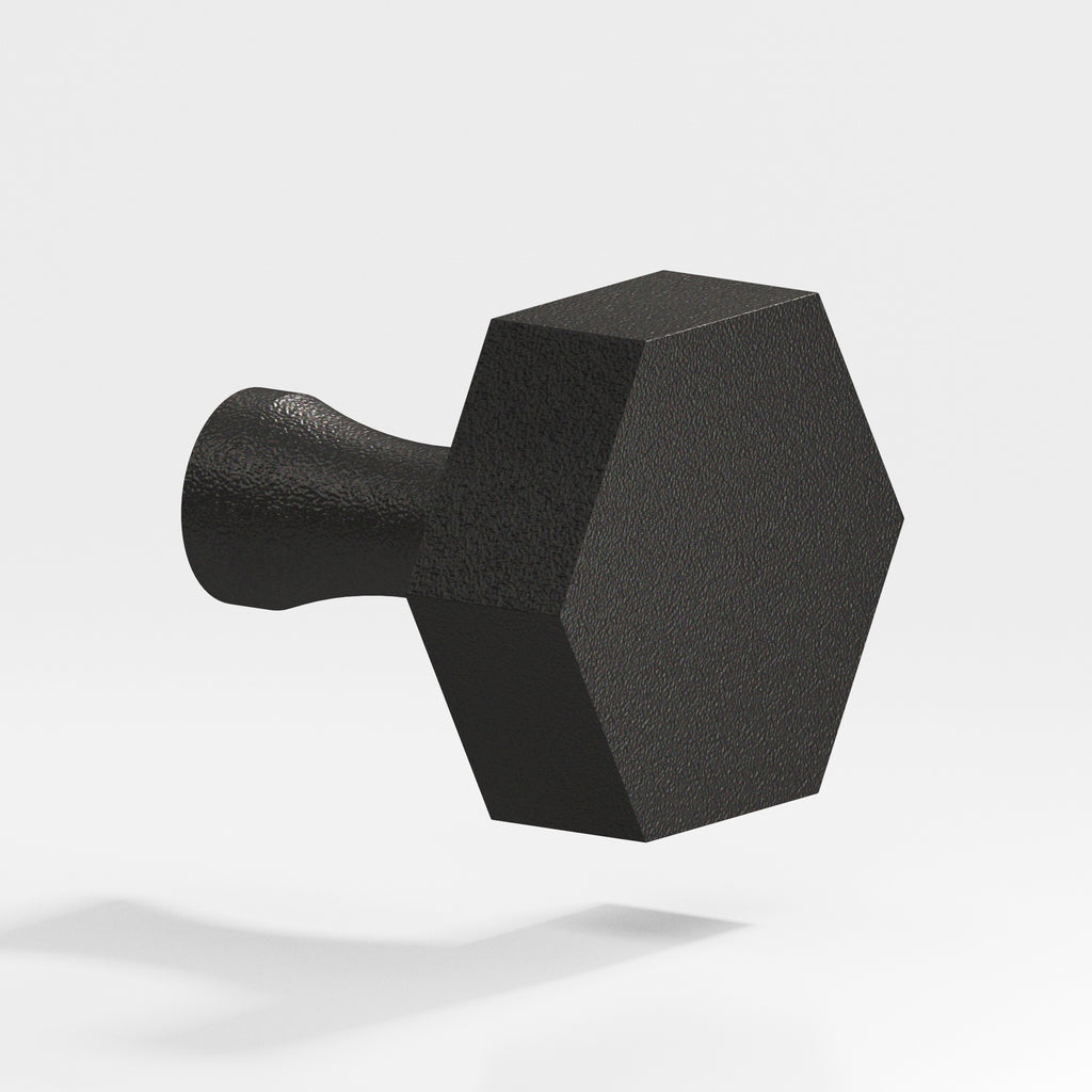 Colonial Bronze Series 130 1" Hexagonal Cabinet Knob With Flared Post Frost Black™ / 1"