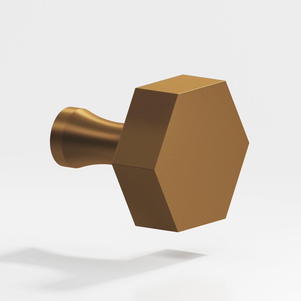 Colonial Bronze Series 130 1" Hexagonal Cabinet Knob With Flared Post Matte Light Statuary Bronze / 1"