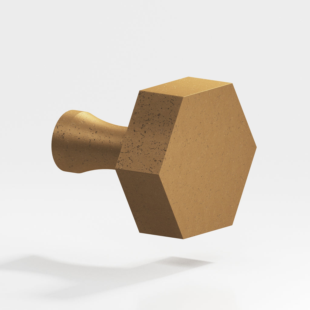 Colonial Bronze Series 130 1" Hexagonal Cabinet Knob With Flared Post Distressed Light Statuary Bronze / 1"