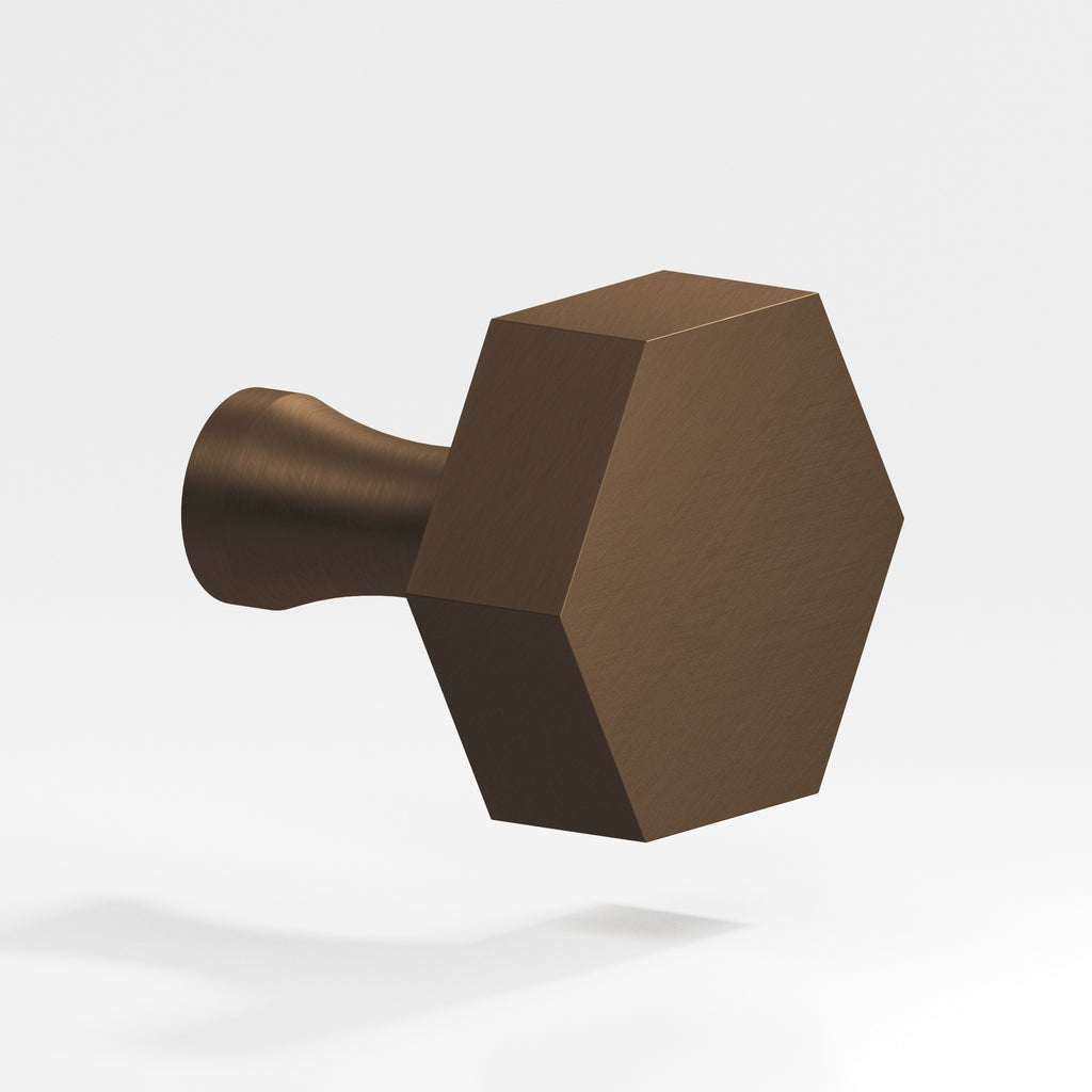 Colonial Bronze Series 130 1" Hexagonal Cabinet Knob With Flared Post Matte Oil Rubbed Bronze / 1"