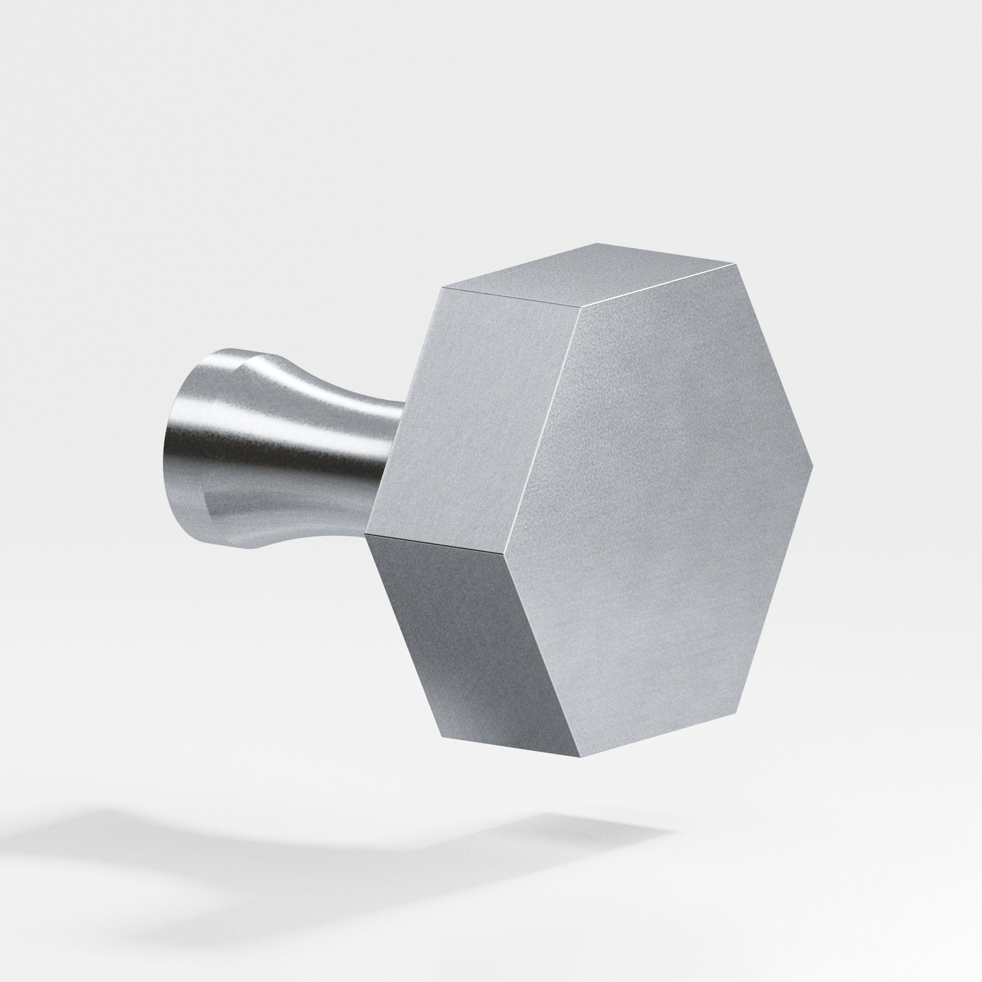 Colonial Bronze Series 130 1" Hexagonal Cabinet Knob With Flared Post Satin Chrome / 1"