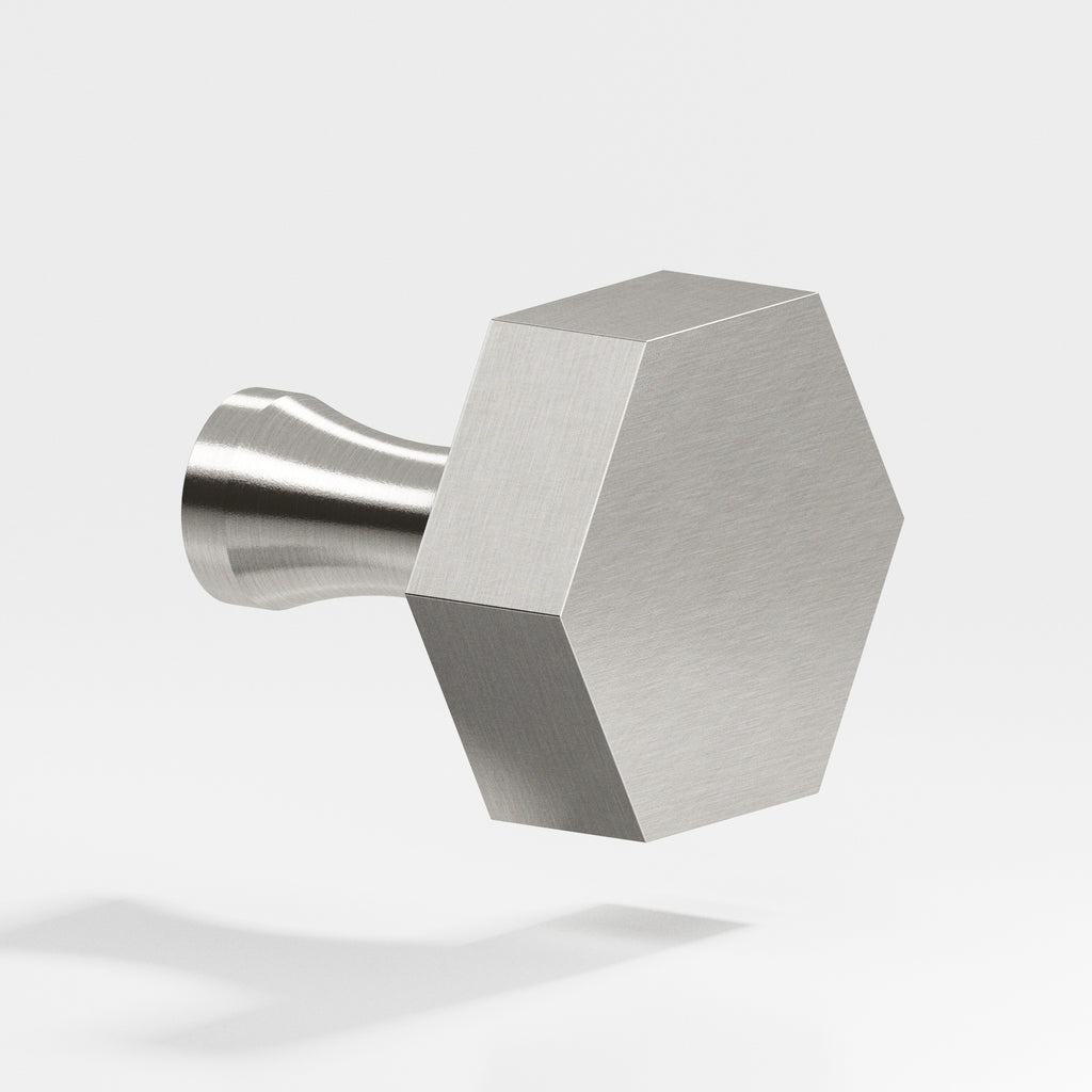 Colonial Bronze Series 130 1" Hexagonal Cabinet Knob With Flared Post Nickel Stainless / 1"