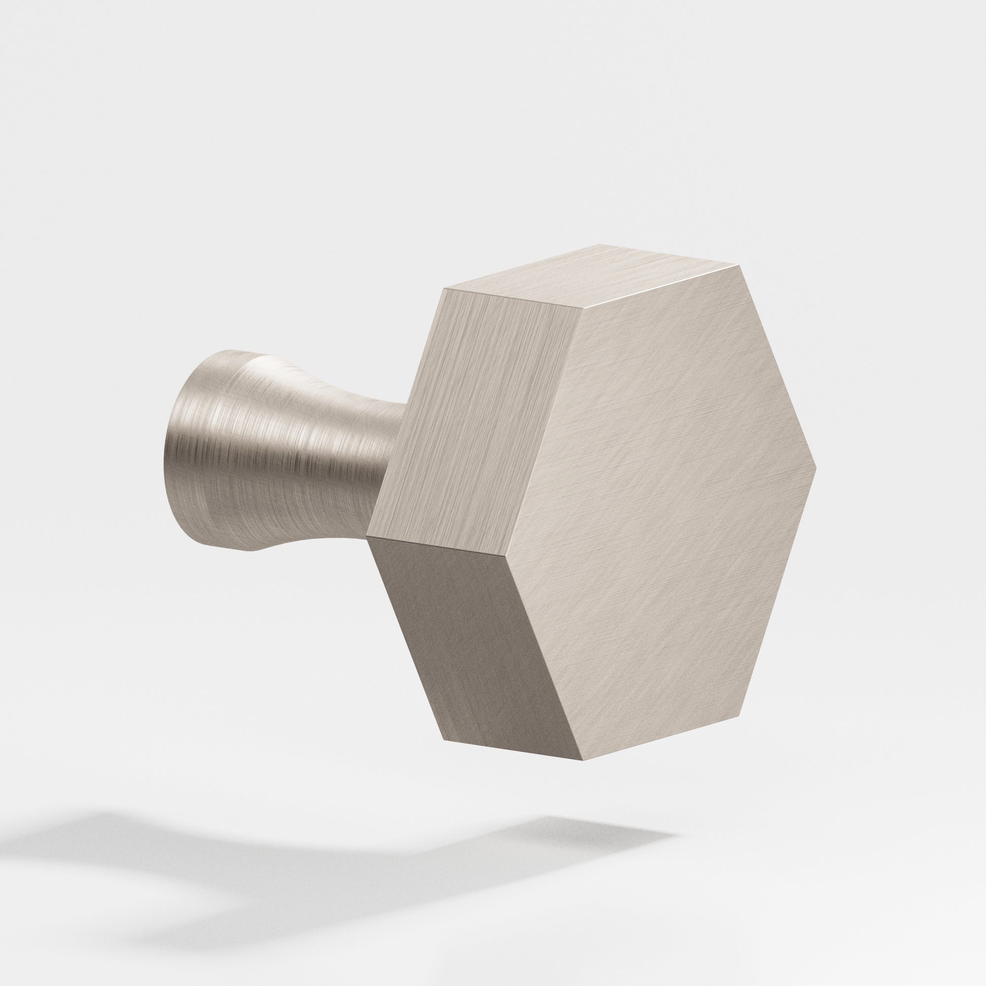 Colonial Bronze Series 130 1" Hexagonal Cabinet Knob With Flared Post Matte Satin Nickel / 1"