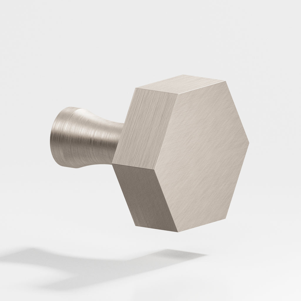 Colonial Bronze Series 131 1.25" Hexagonal Cabinet Knob With Flared Post Matte Satin Nickel / 1.25"