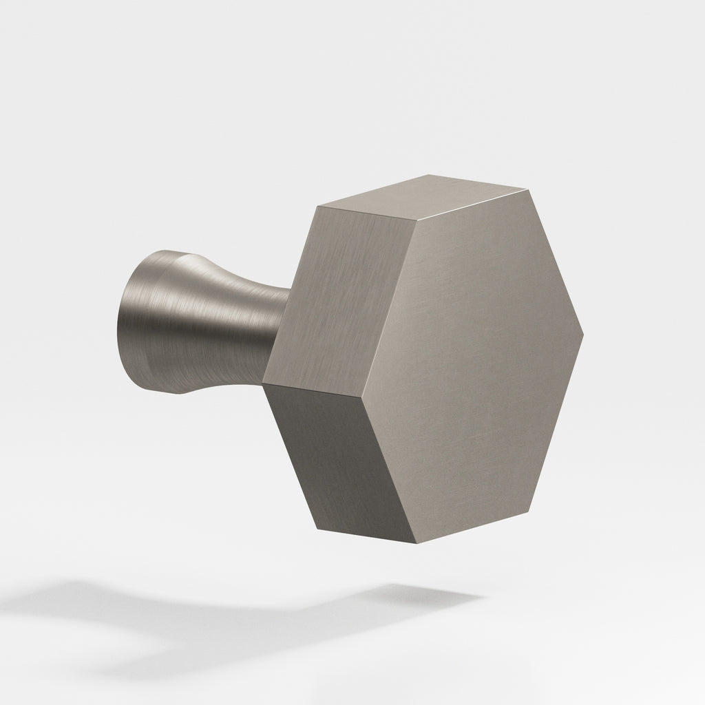 Colonial Bronze Series 130 1" Hexagonal Cabinet Knob With Flared Post Matte Pewter / 1"
