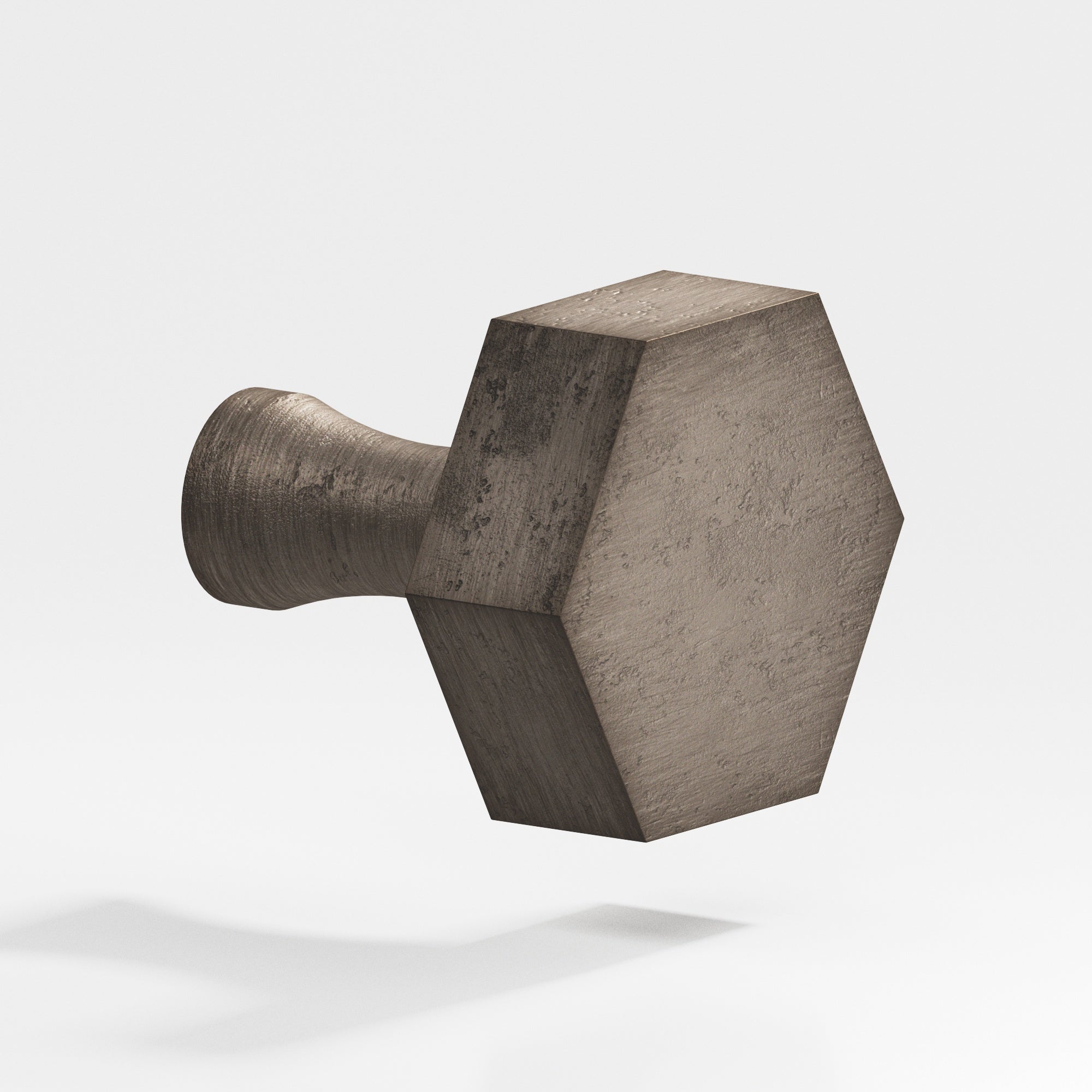 Colonial Bronze Series 130 1" Hexagonal Cabinet Knob With Flared Post Distressed Pewter / 1"