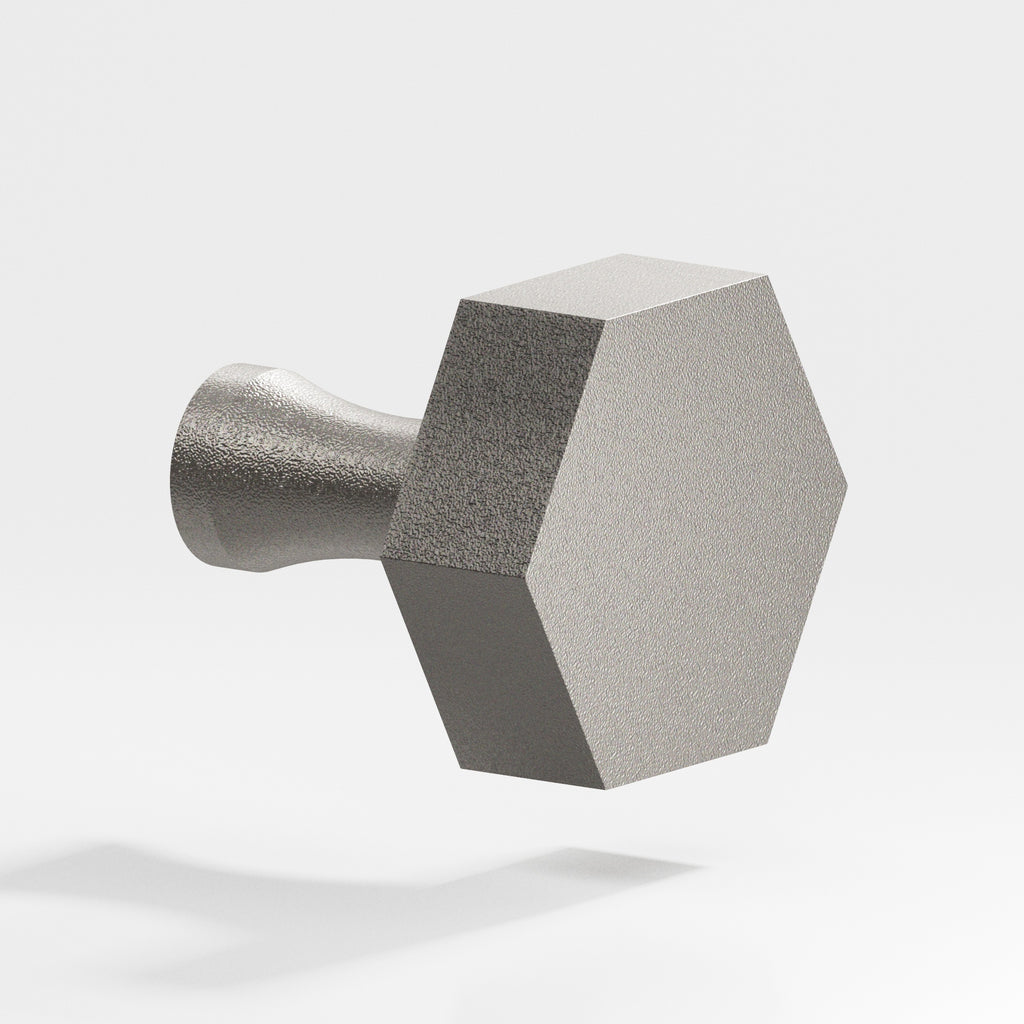 Colonial Bronze Series 130 1" Hexagonal Cabinet Knob With Flared Post Frost Nickel™ / 1"