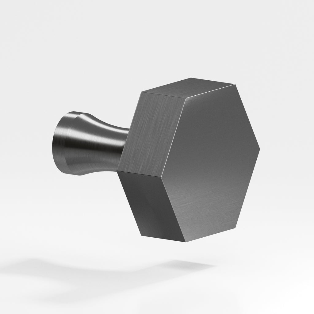 Colonial Bronze Series 130 1" Hexagonal Cabinet Knob With Flared Post Graphite / 1"