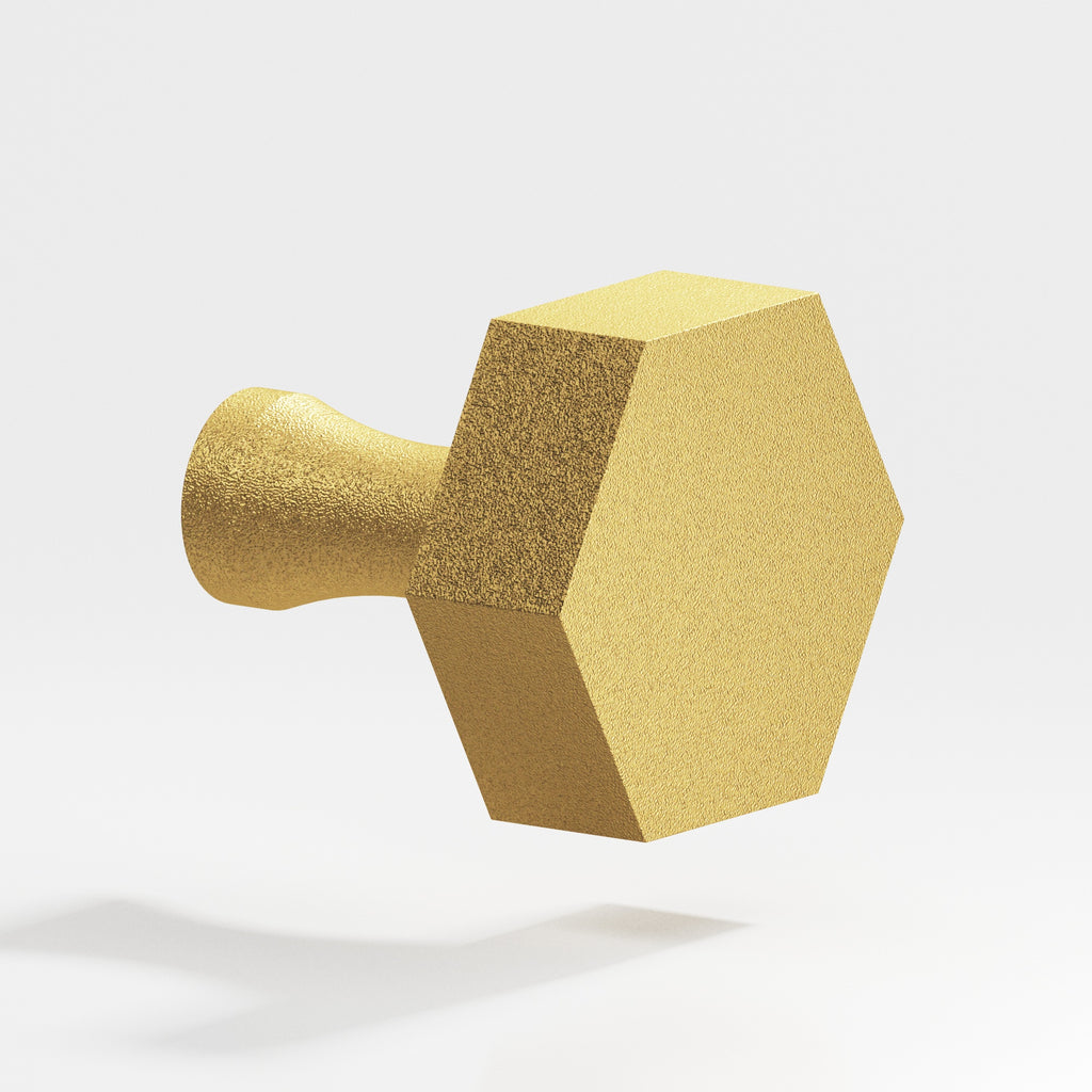 Colonial Bronze Series 130 1" Hexagonal Cabinet Knob With Flared Post Frost Brass™ / 1"
