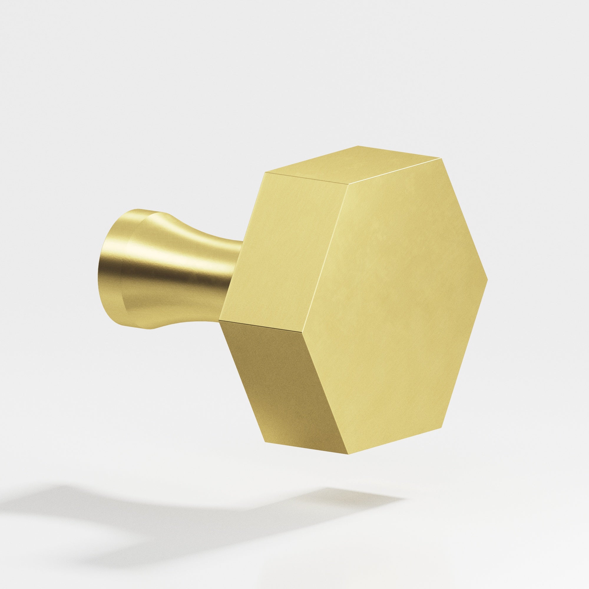 Colonial Bronze Series 130 1" Hexagonal Cabinet Knob With Flared Post Matte Satin Brass / 1"