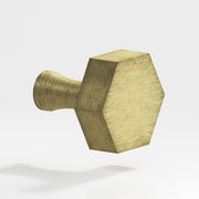 Colonial Bronze Series 132 1.5" Hexagonal Cabinet Knob With Flared Post Distressed Antique Brass / 1.5"
