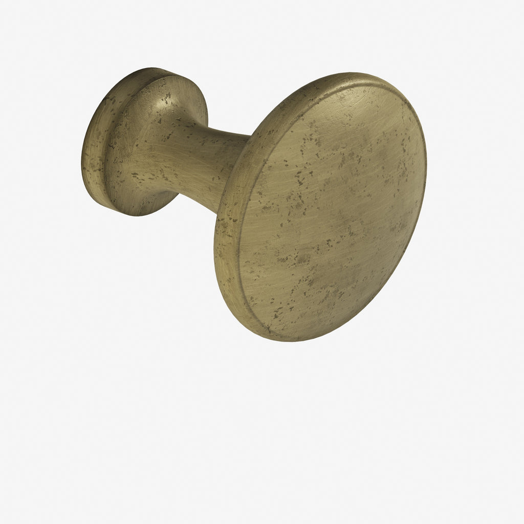 Colonial Bronze Series 140 1.375" Round Cabinet Knob Back-To-Back Shower Kit Distressed Antique Brass / 1.375"