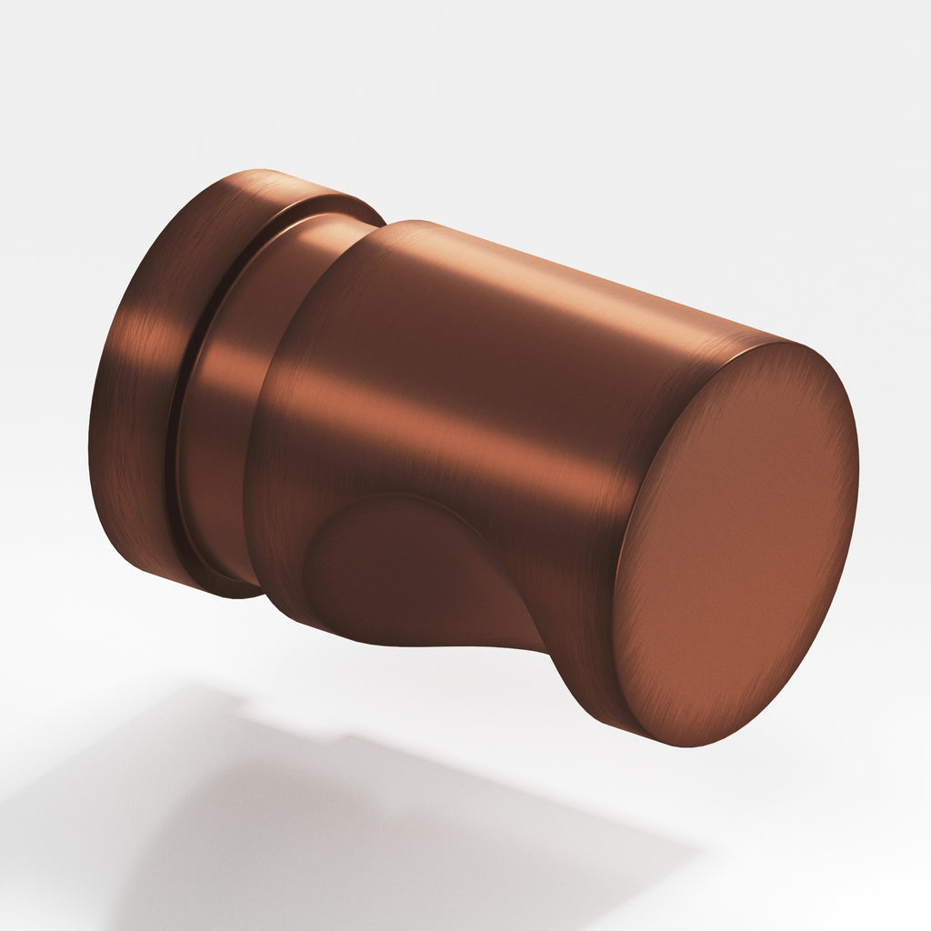 Colonial Bronze Series 143 1" Round Grooved Cabinet Knob Back-To-Back Shower Kit Matte Antique Copper / 1"