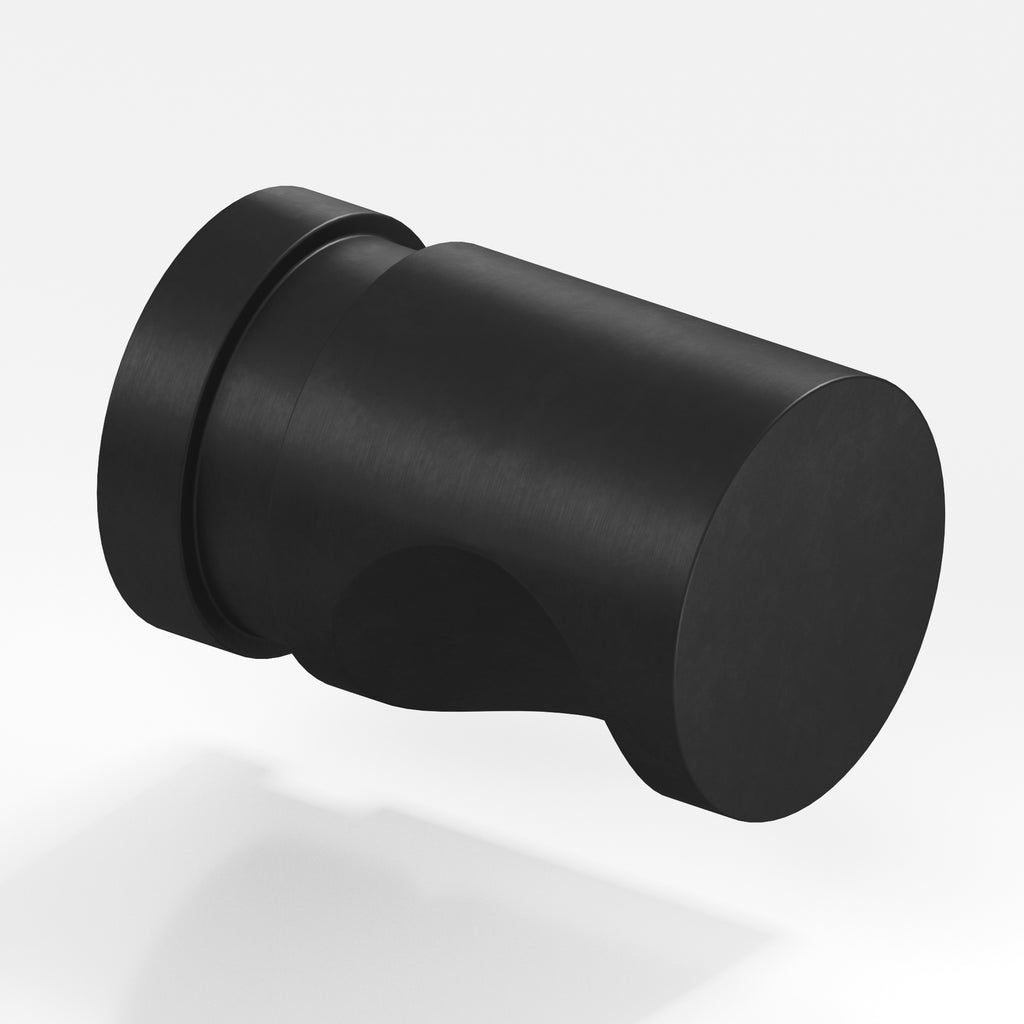Colonial Bronze Series 143 1" Round Grooved Cabinet Knob Back-To-Back Shower Kit Matte Satin Black / 1"