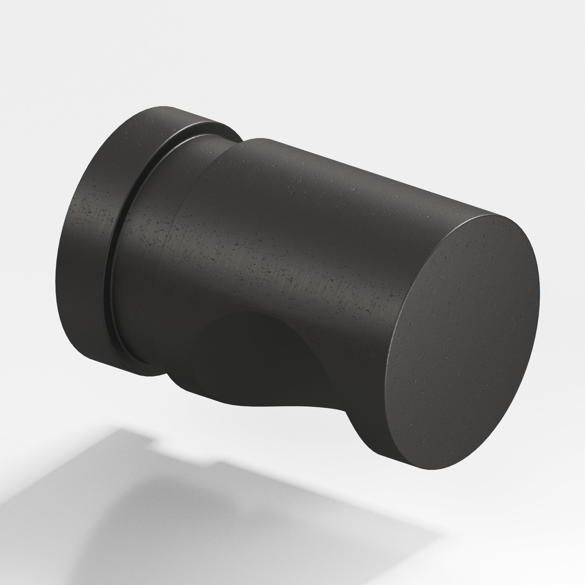 Colonial Bronze Series 142 .75" Round Grooved Cabinet Knob Back-To-Back Shower Kit Distressed Satin Black / .75"