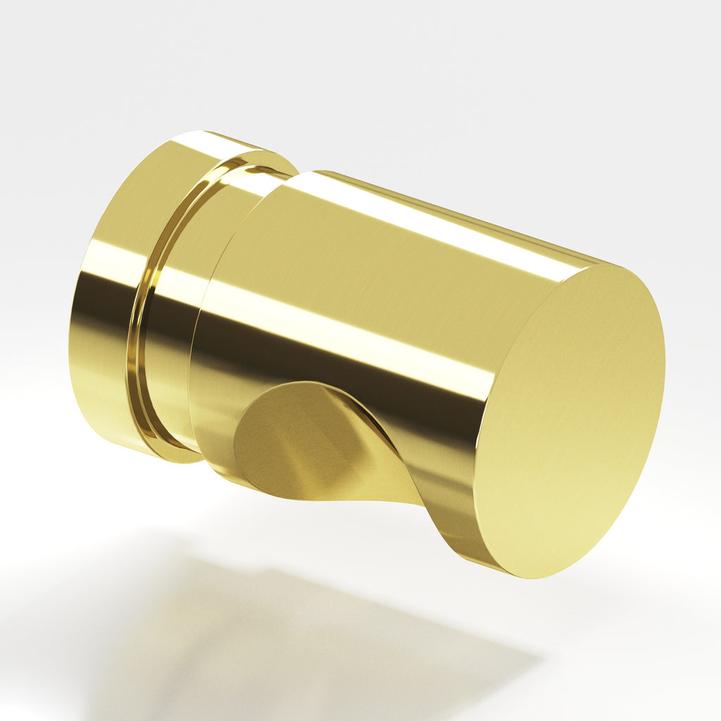 Colonial Bronze Series 142 .75" Round Grooved Cabinet Knob Back-To-Back Shower Kit Unlacquered Polished Brass / .75"