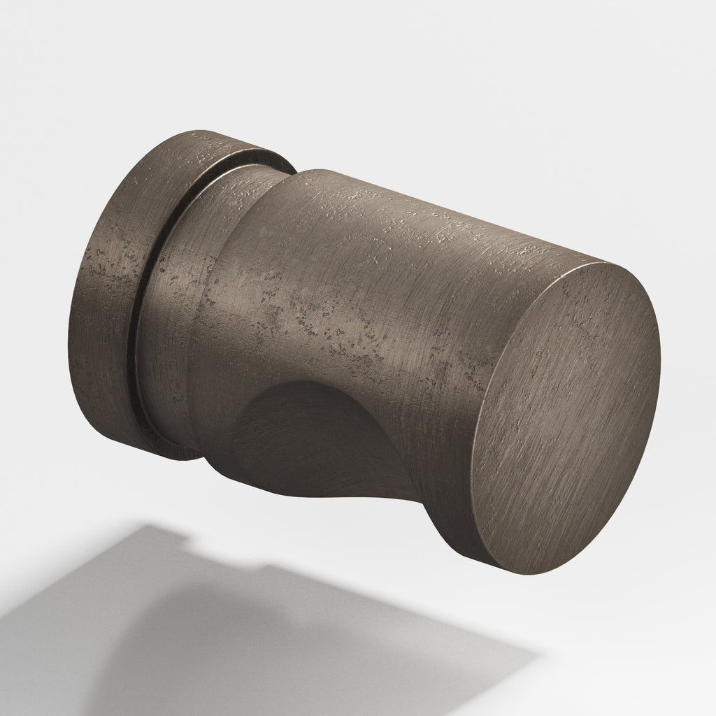 Colonial Bronze Series 143 1" Round Grooved Cabinet Knob Back-To-Back Shower Kit Distressed Pewter / 1"