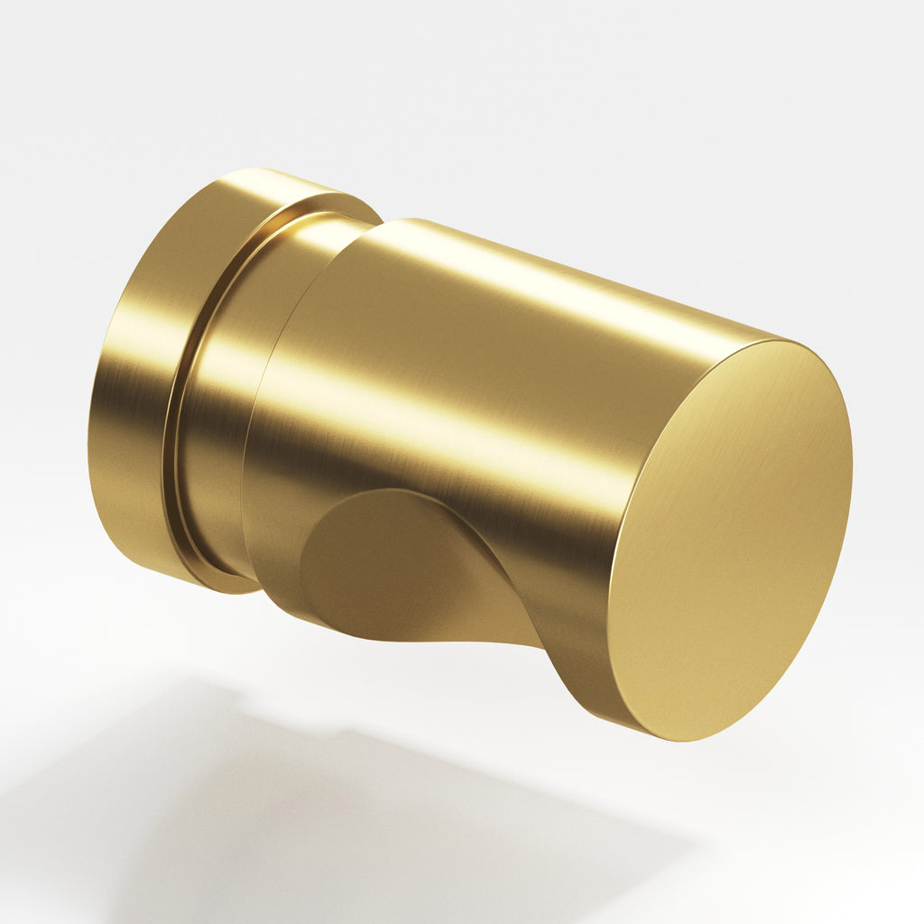 Colonial Bronze Series 142 .75" Round Grooved Cabinet Knob Back-To-Back Shower Kit Unlacquered Satin Brass / .75"