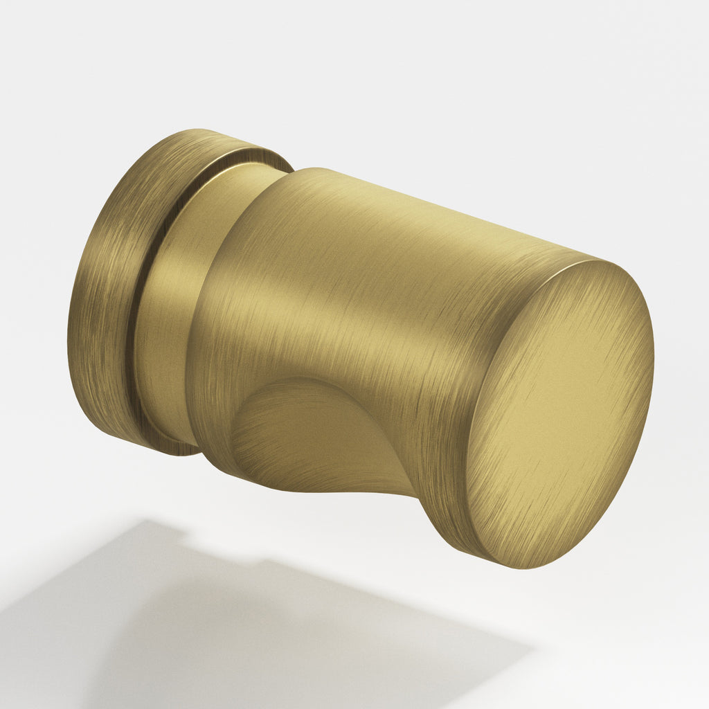 Colonial Bronze Series 143 1" Round Grooved Cabinet Knob Back-To-Back Shower Kit Matte Antique Satin Brass / 1"