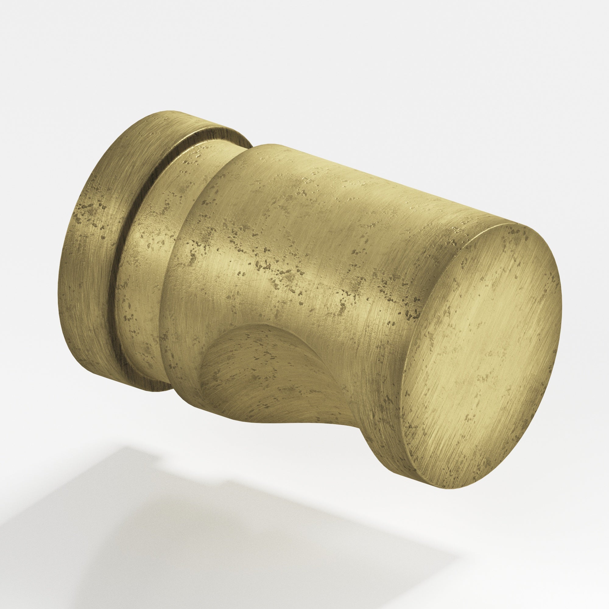 Colonial Bronze Series 143 1" Round Grooved Cabinet Knob Back-To-Back Shower Kit Distressed Antique Brass / 1"