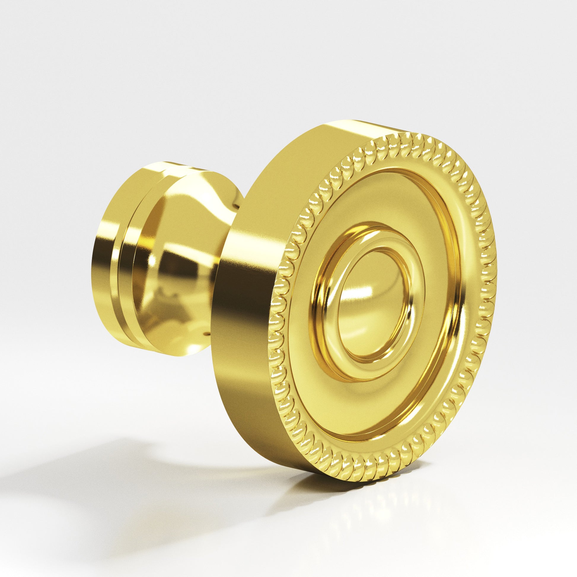 Colonial Bronze Series 174 1.25" Round Beaded Cabinet Knob Back-To-Back Shower Kit French Gold / 1.25"