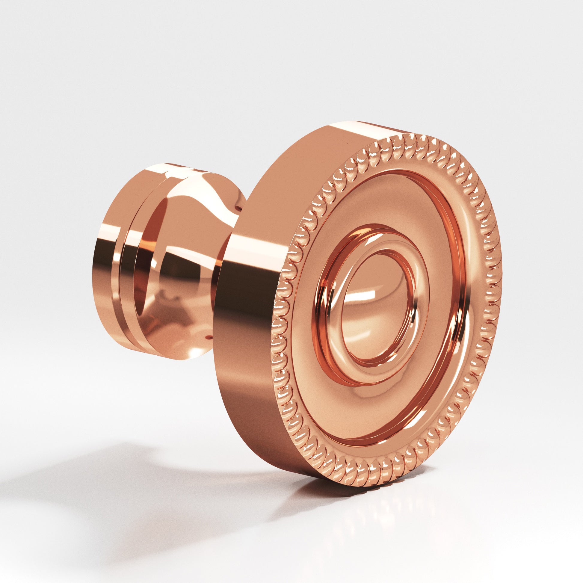 Colonial Bronze Series 174 1.25" Round Beaded Cabinet Knob Back-To-Back Shower Kit Polished Copper / 1.25"