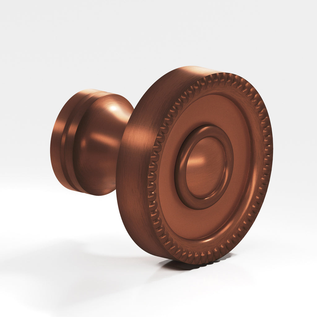 Colonial Bronze Series 173 1.125" Round Beaded Cabinet Knob Matte Antique Copper / 1.125"