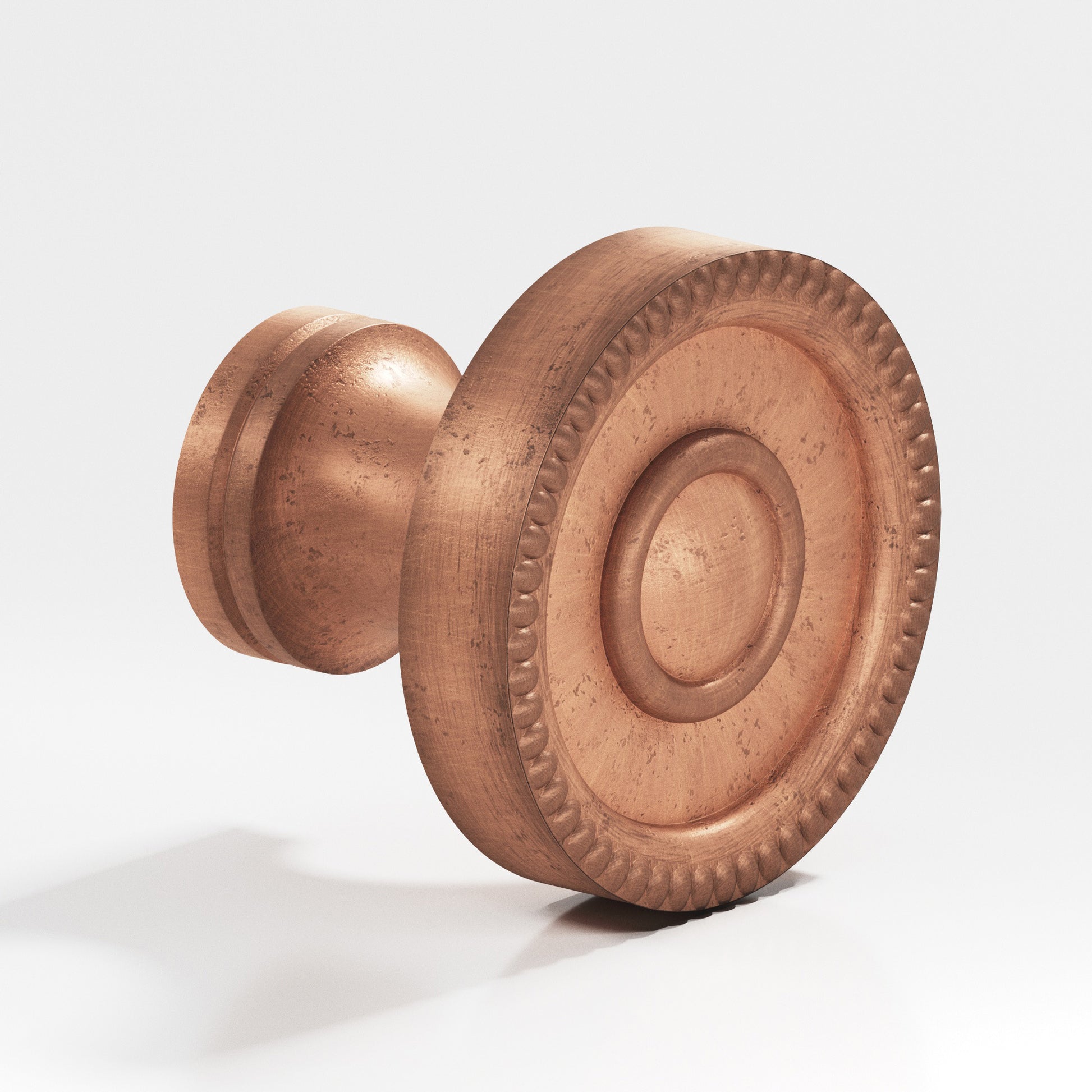 Colonial Bronze Series 174 1.25" Round Beaded Cabinet Knob Back-To-Back Shower Kit Distressed Antique Copper / 1.25"