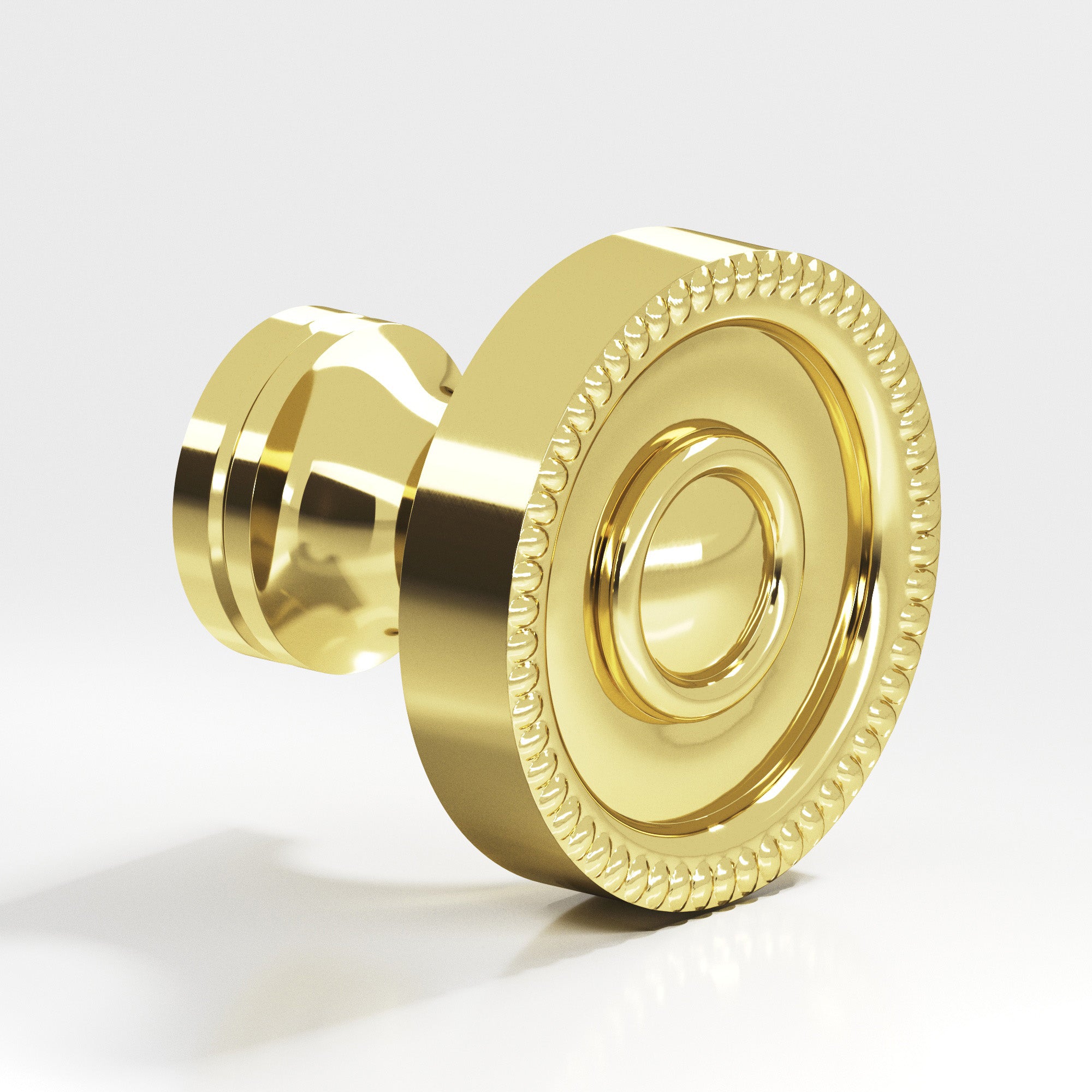 Colonial Bronze Series 173 1.125" Round Beaded Cabinet Knob Polished Brass / 1.125"