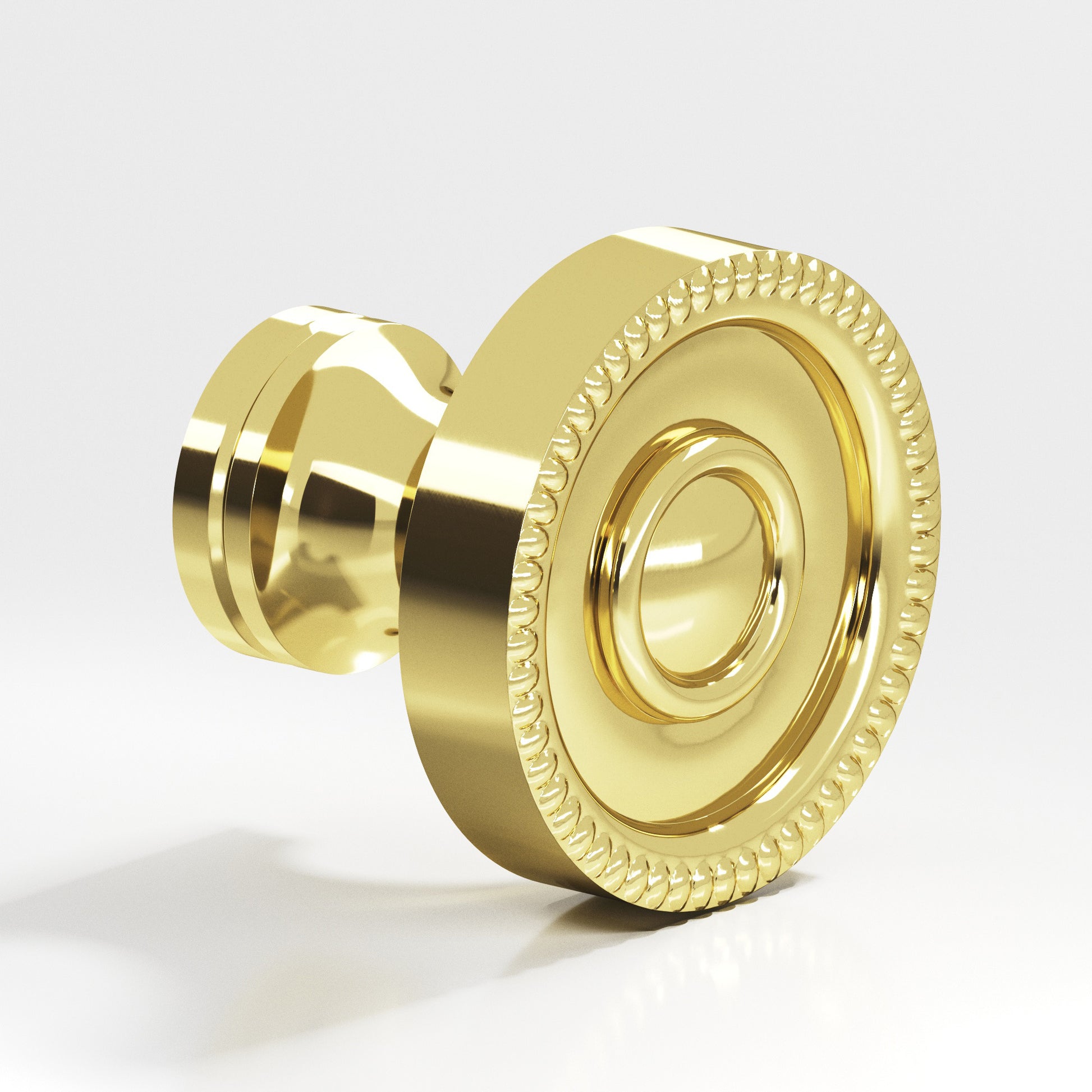 Colonial Bronze Series 174 1.25" Round Beaded Cabinet Knob Back-To-Back Shower Kit Polished Brass / 1.25"